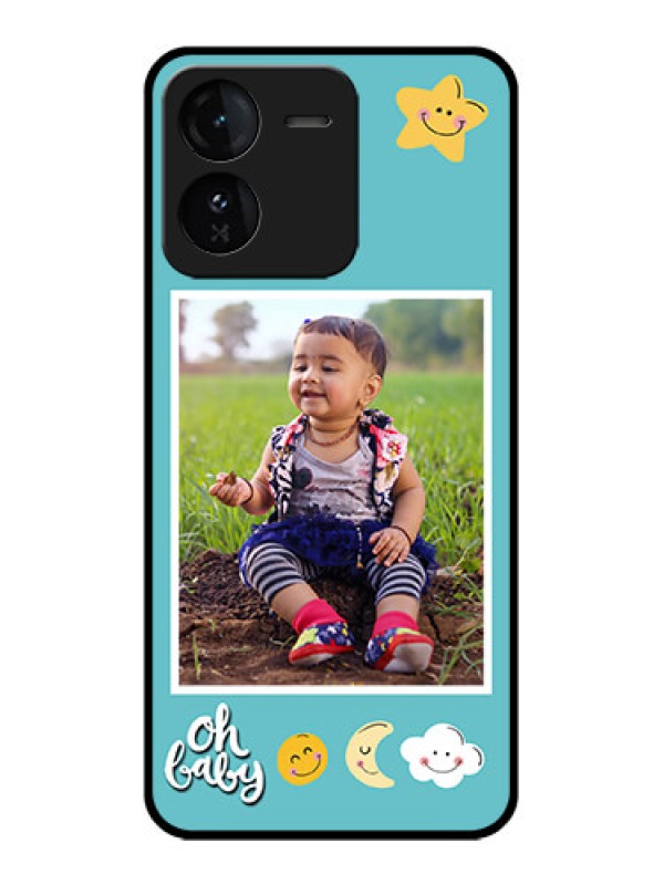 Custom iQOO Z9 5G Custom Glass Phone CaseSmiley Kids Stars Design