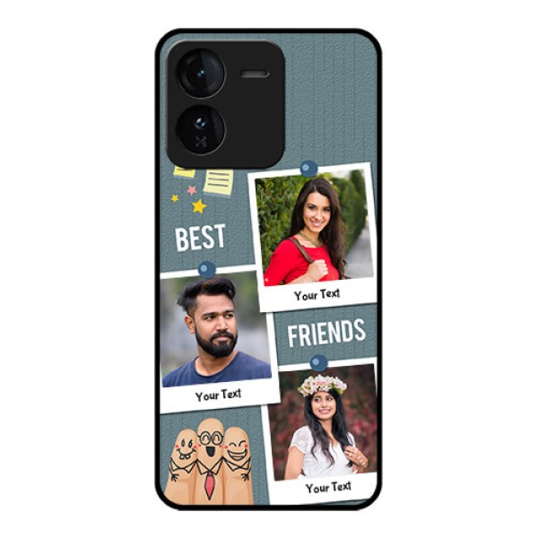 iQOO Z9 5G Custom Glass Phone CaseSticky Frames And Friendship Design