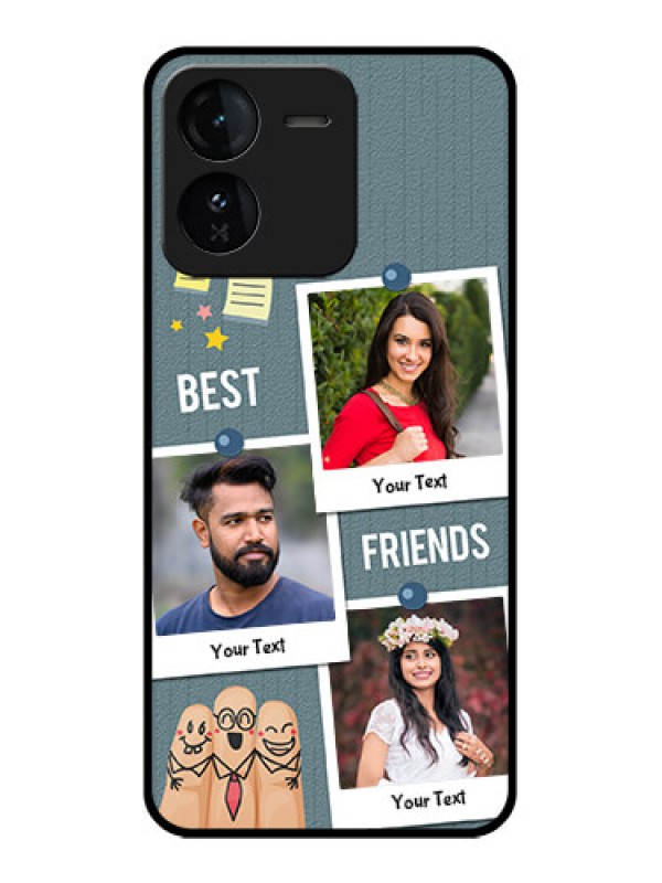 Custom iQOO Z9 5G Custom Glass Phone CaseSticky Frames And Friendship Design