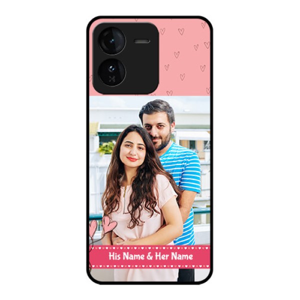iQOO Z9 5G Custom Glass Phone CaseLove Design Peach Color
