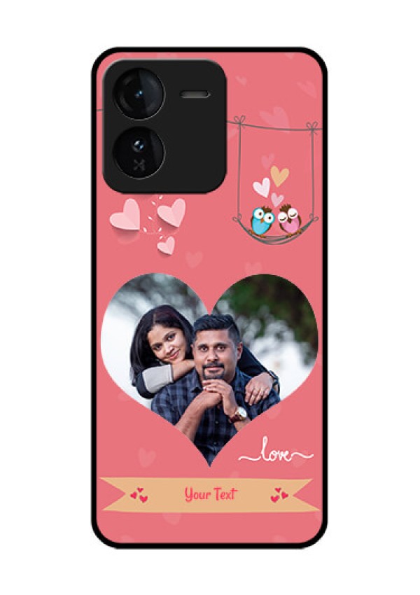 iQOO Z9 5G Custom Glass Phone CasePeach Color Love Design