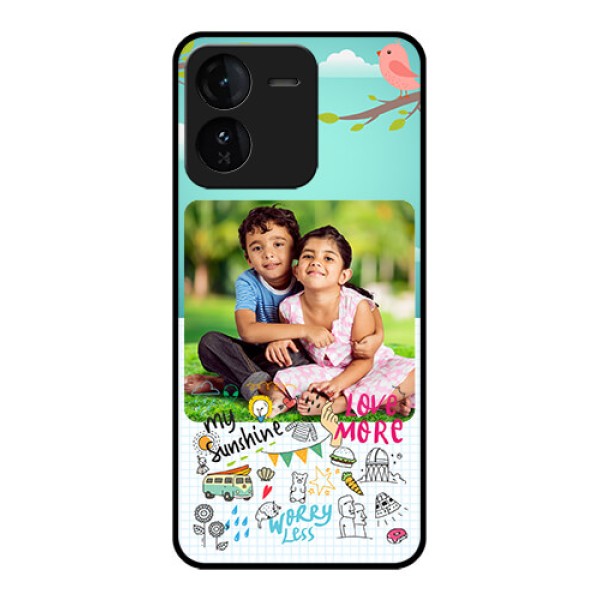 iQOO Z9 5G Custom Glass Phone CaseDoodle Love Design