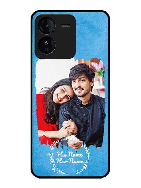 Custom iQOO Z9 5G Custom Glass Phone Case - Blue Color Vintage Design