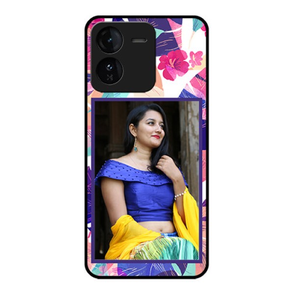 iQOO Z9 5G Custom Glass Phone CaseAbstract Floral Design