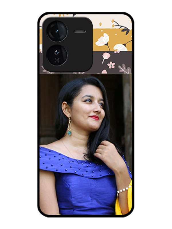 Custom iQOO Z9 5G Custom Glass Phone CaseStylish Floral Design