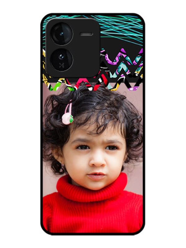 Custom iQOO Z9 5G Custom Glass Phone CaseNeon Abstract Design