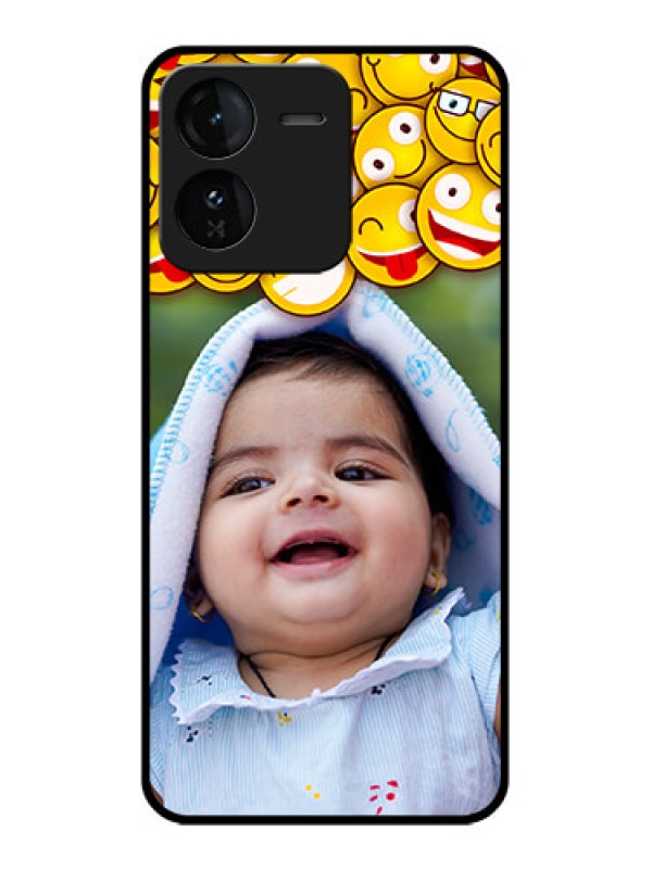 Custom iQOO Z9 5G Custom Glass Phone CaseWith Smiley Emoji Design