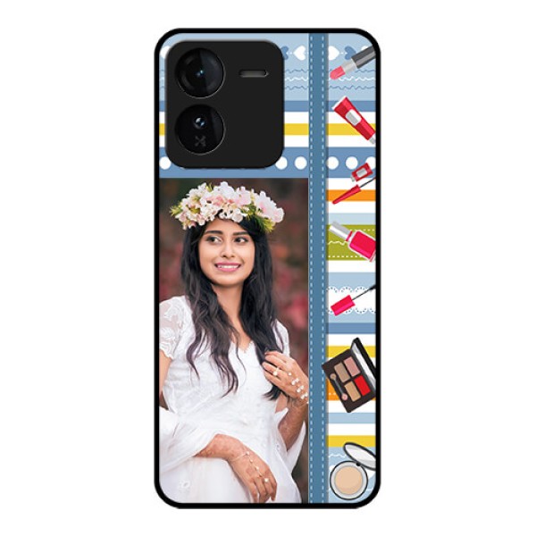 iQOO Z9 5G Custom Glass Phone CaseMakeup Icons Design