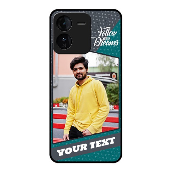 iQOO Z9 5G Custom Glass Phone CaseBackground Pattern Design With Quote