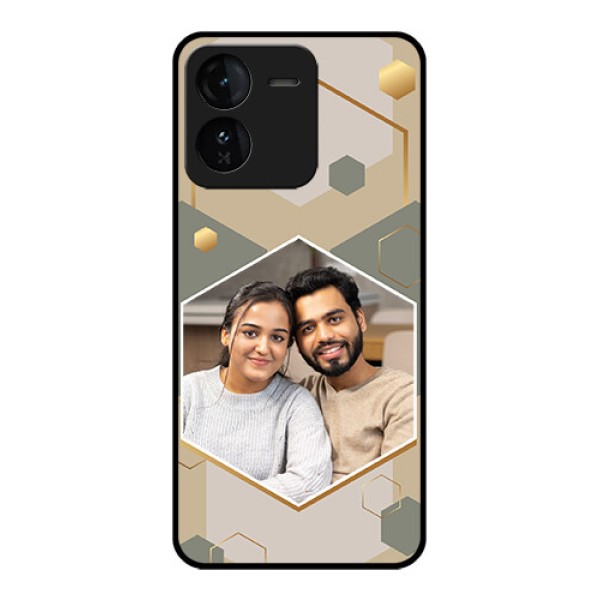 iQOO Z9 5G Custom Glass Phone CaseStylish Hexagon Pattern Design iQOO Z9 5G Custom Glass Phone CaseStylish Hexagon Pattern Design