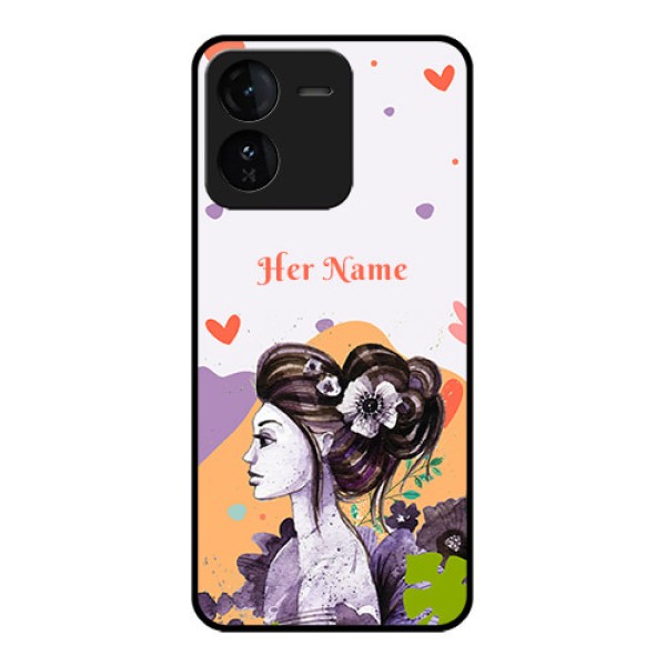 iQOO Z9 5G Custom Glass Phone CaseWoman And Nature Design