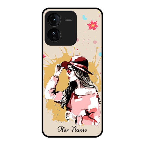 iQOO Z9 5G Custom Glass Phone CaseWomen With Pink Hat Design iQOO Z9 5G Custom Glass Phone CaseWomen With Pink Hat Design