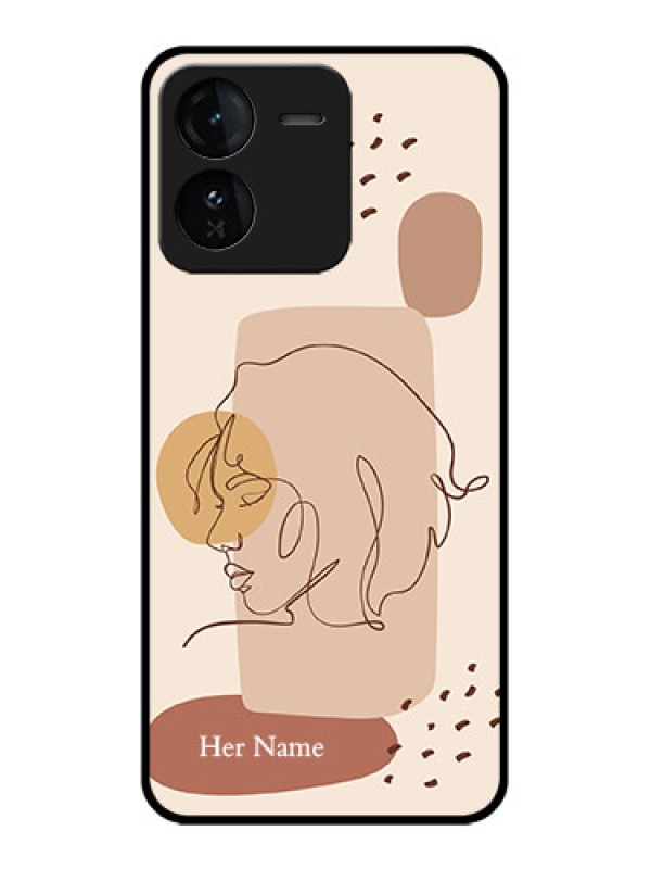 Custom iQOO Z9 5G Custom Glass Phone CaseCalm Woman Line Art Design