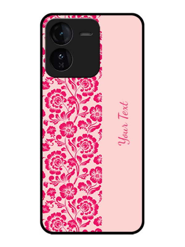 Custom iQOO Z9 5G Custom Glass Phone CaseAttractive Floral Pattern Design