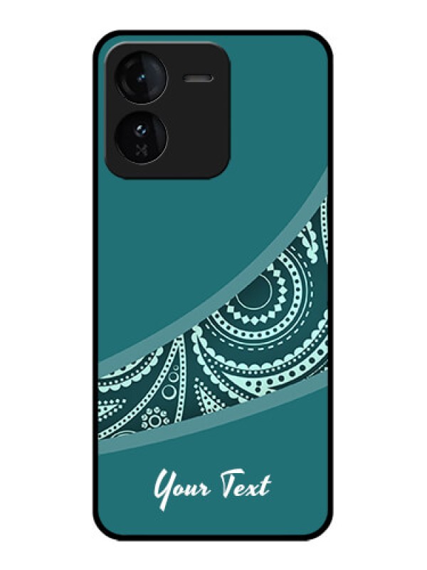 Custom iQOO Z9 5G Custom Glass Phone CaseSemi Visible Floral Design