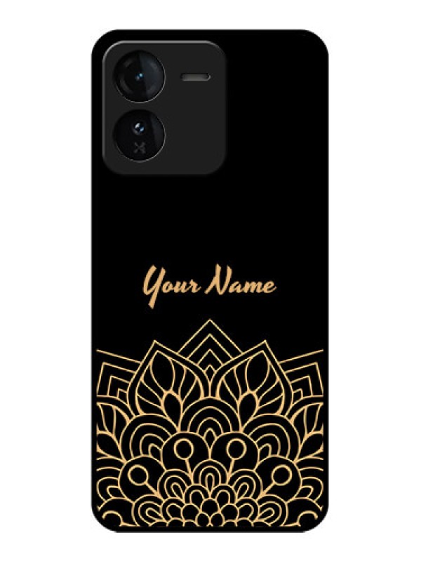 Custom iQOO Z9 5G Custom Glass Phone CaseGolden Mandala Design