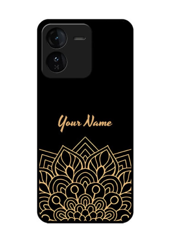 iQOO Z9 5G Custom Glass Phone CaseGolden Mandala Design