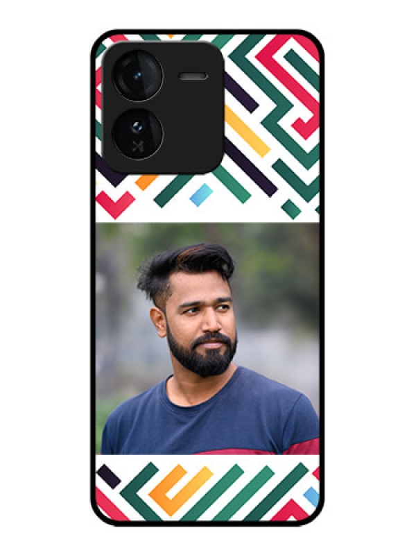 Custom iQOO Z9 5G Custom Glass Phone CaseColorful Maze Pattern Design