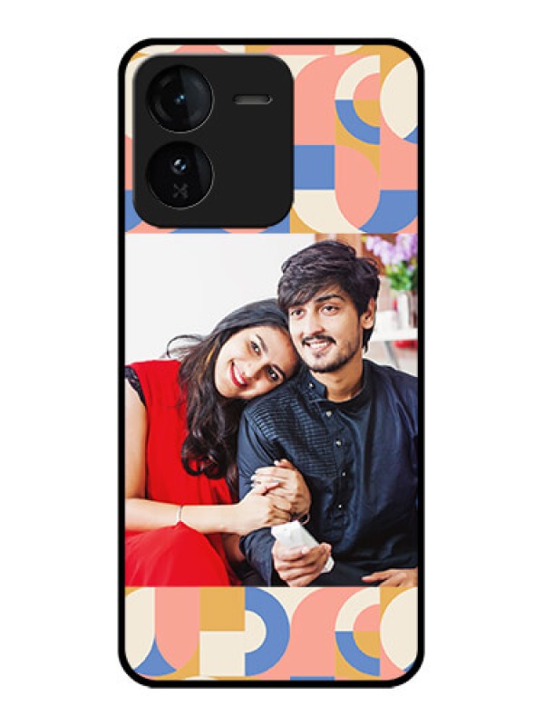 Custom iQOO Z9 5G Custom Glass Phone CaseSemi - Circle Maze Pattern Design