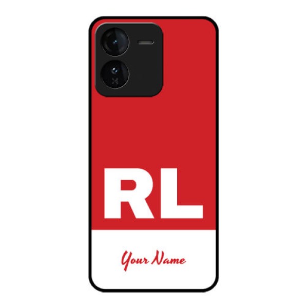 iQOO Z9 5G Custom Glass Phone CaseDual Tone Custom Text Design