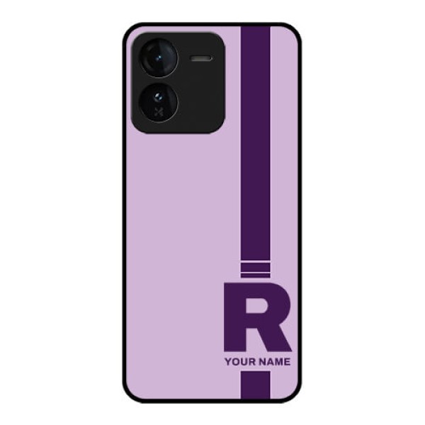 iQOO Z9 5G Custom Glass Phone CaseSimple Dual Tone Stripe With Name Design iQOO Z9 5G Custom Glass Phone CaseSimple Dual Tone Stripe With Name Design