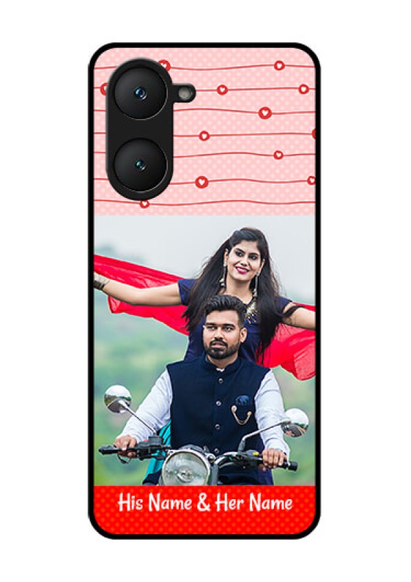 iQOO Z9 Lite 5G Custom Glass Phone Case - Red Pattern Case Design