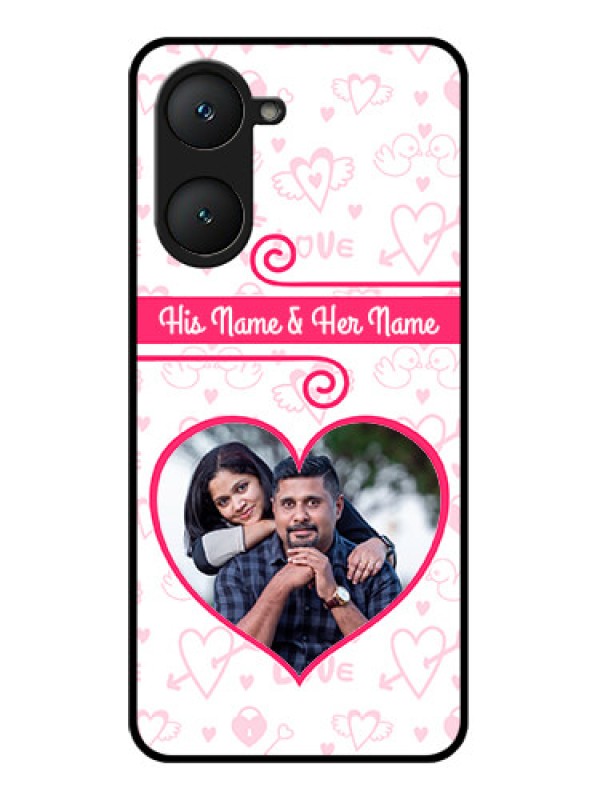 Custom iQOO Z9 Lite 5G Custom Glass Phone Case - Heart Shape Love Design