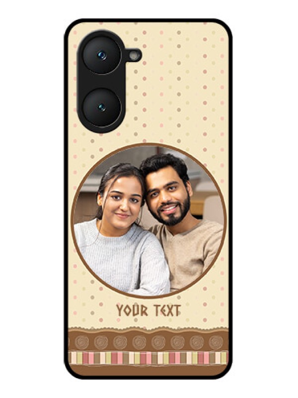 Custom iQOO Z9 Lite 5G Custom Glass Phone Case - Brown Dotted Mobile Case Design