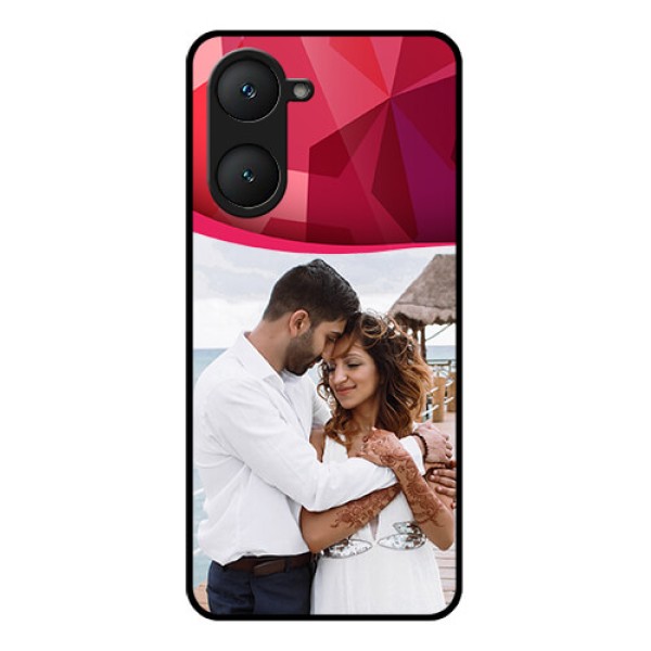 iQOO Z9 Lite 5G Custom Glass Phone Case - Red Abstract Design