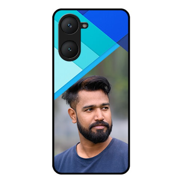 iQOO Z9 Lite 5G Custom Glass Phone Case - Blue Pattern Design