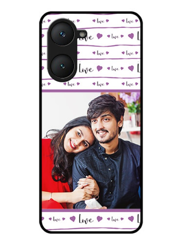 Custom iQOO Z9 Lite 5G Custom Glass Phone Case - Couples Heart Design