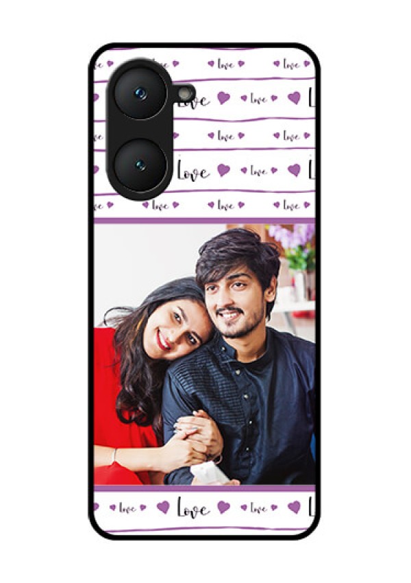 iQOO Z9 Lite 5G Custom Glass Phone Case - Couples Heart Design