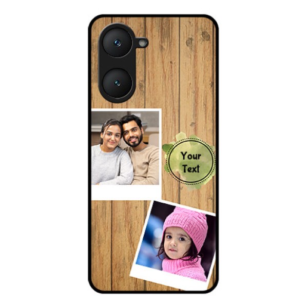 iQOO Z9 Lite 5G Custom Glass Phone Case - Wooden Texture Design