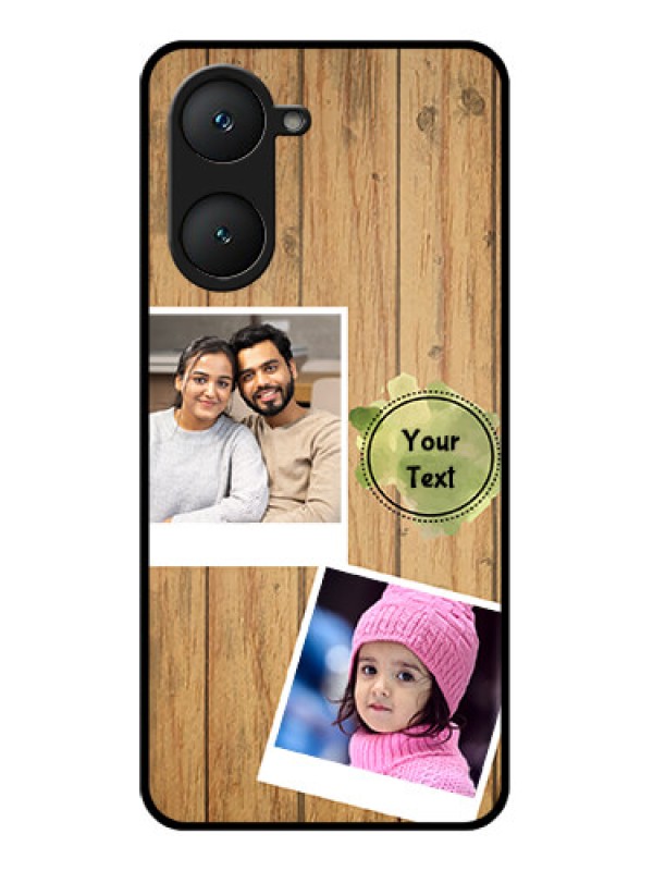 Custom iQOO Z9 Lite 5G Custom Glass Phone Case - Wooden Texture Design