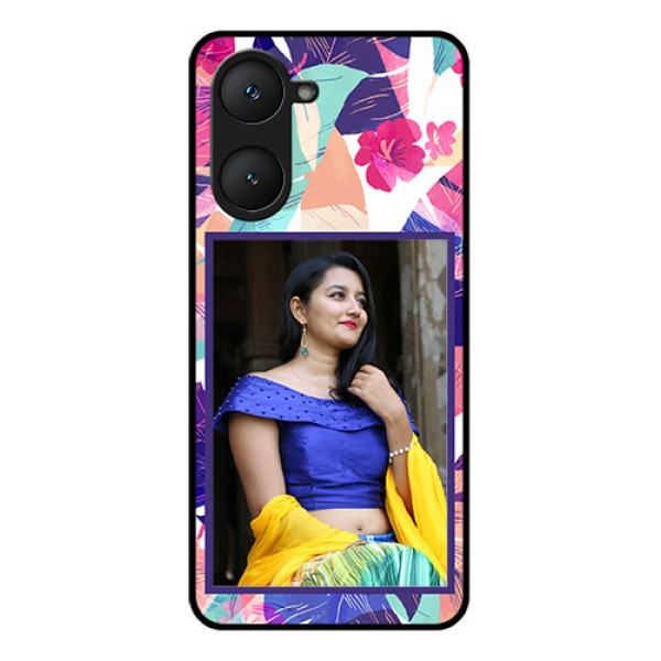 iQOO Z9 Lite 5G Custom Glass Phone Case - Abstract Floral Design