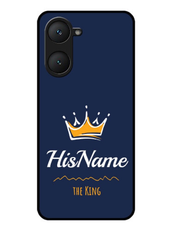 Custom iQOO Z9 Lite 5G Custom Glass Phone Case - King With Name Design