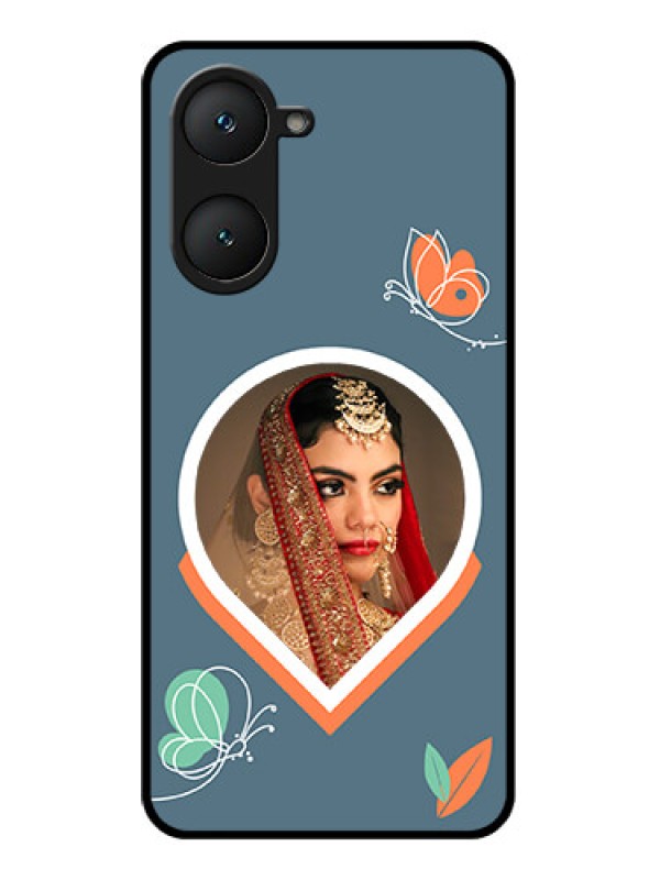 Custom iQOO Z9 Lite 5G Custom Glass Phone Case - Droplet Butterflies Design