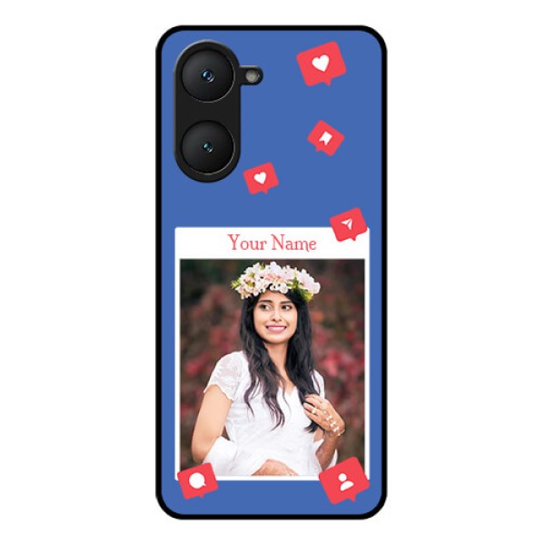 iQOO Z9 Lite 5G Custom Glass Phone Case - Like Share And Comment Design