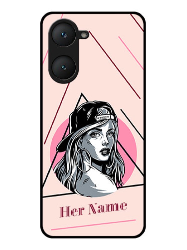 Custom iQOO Z9 Lite 5G Custom Glass Phone Case - Rockstar Girl Design