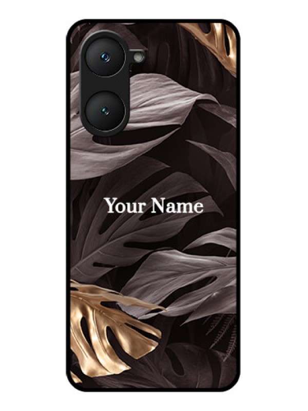Custom iQOO Z9 Lite 5G Custom Glass Phone Case - Wild Leaves Digital Paint Design