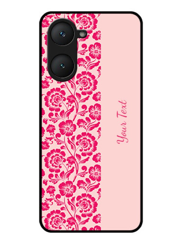 Custom iQOO Z9 Lite 5G Custom Glass Phone Case - Attractive Floral Pattern Design