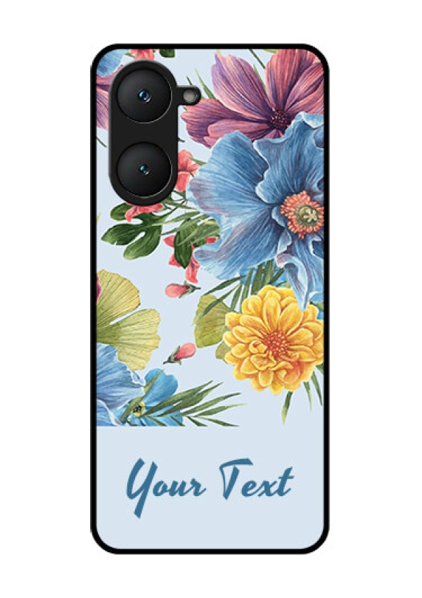 iQOO Z9 Lite 5G Custom Glass Phone Case - Stunning Watercolored Flowers Painting Design