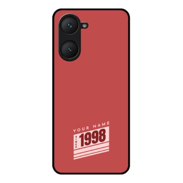 iQOO Z9 Lite 5G Custom Glass Phone Case - Red Custom Year Of Birth Design