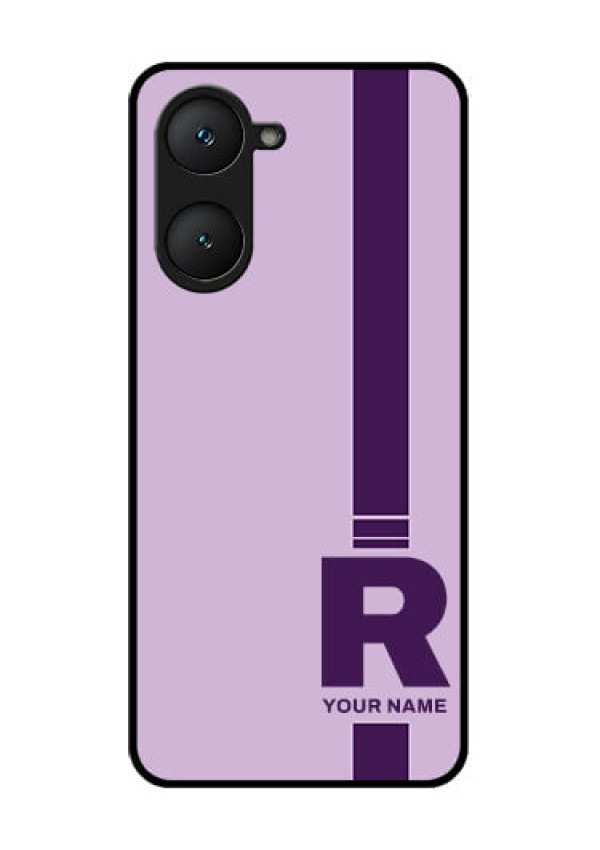 iQOO Z9 Lite 5G Custom Glass Phone Case - Simple Dual Tone Stripe With Name Design