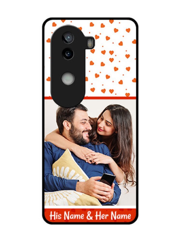 Custom iQOO Z9s 5G Custom Glass Phone CaseOrange Love Symbol Design