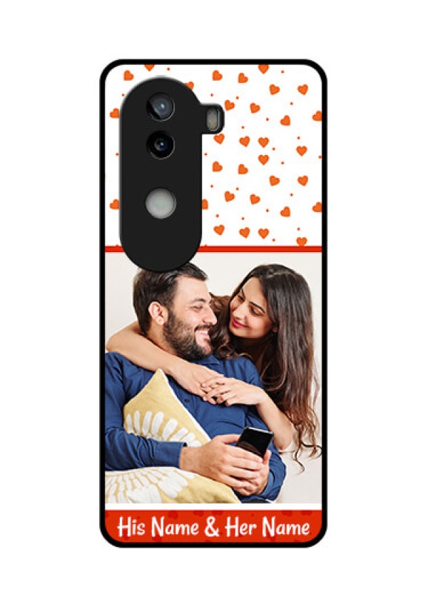 iQOO Z9s 5G Custom Glass Phone CaseOrange Love Symbol Design