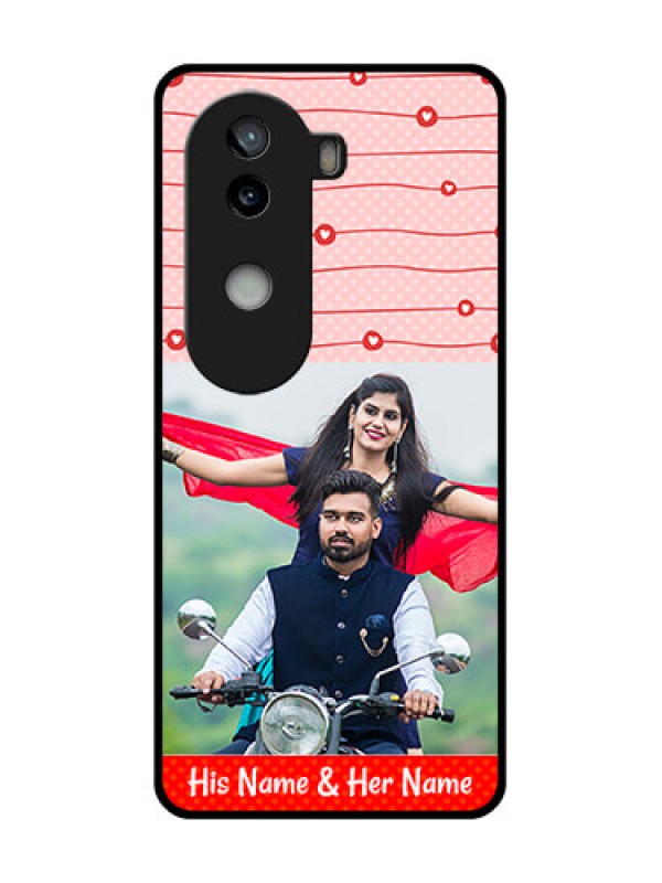 Custom iQOO Z9s 5G Custom Glass Phone CaseRed Pattern Case Design