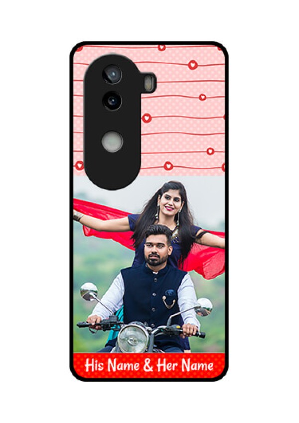 iQOO Z9s 5G Custom Glass Phone CaseRed Pattern Case Design