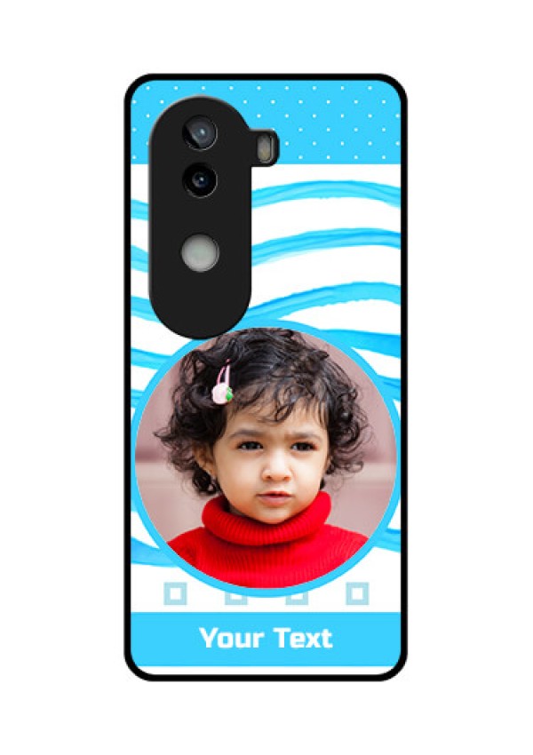 iQOO Z9s 5G Custom Glass Phone CaseSimple Blue Case Design