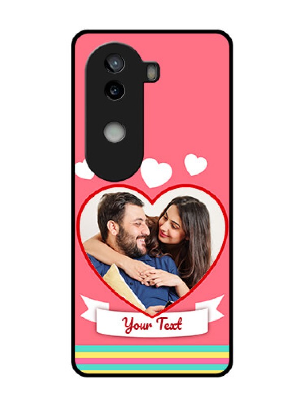 Custom iQOO Z9s 5G Custom Glass Phone CaseLove Shapes Doodle Design